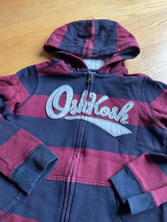 Oshkosh Sweatjäckli Hoodie 122 Marine bordeaux gestreift