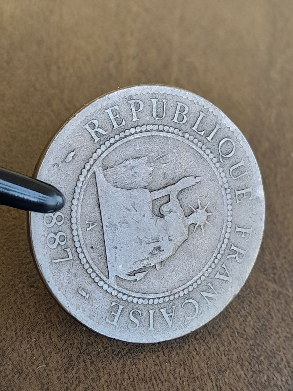 Alle Münzen: Indochina 1 Cent 1887 – Gebraucht aus Basel von Basel_20 4