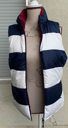 Superbe gilet duvet NAUTICA réversible 75%coton bordeau t.L