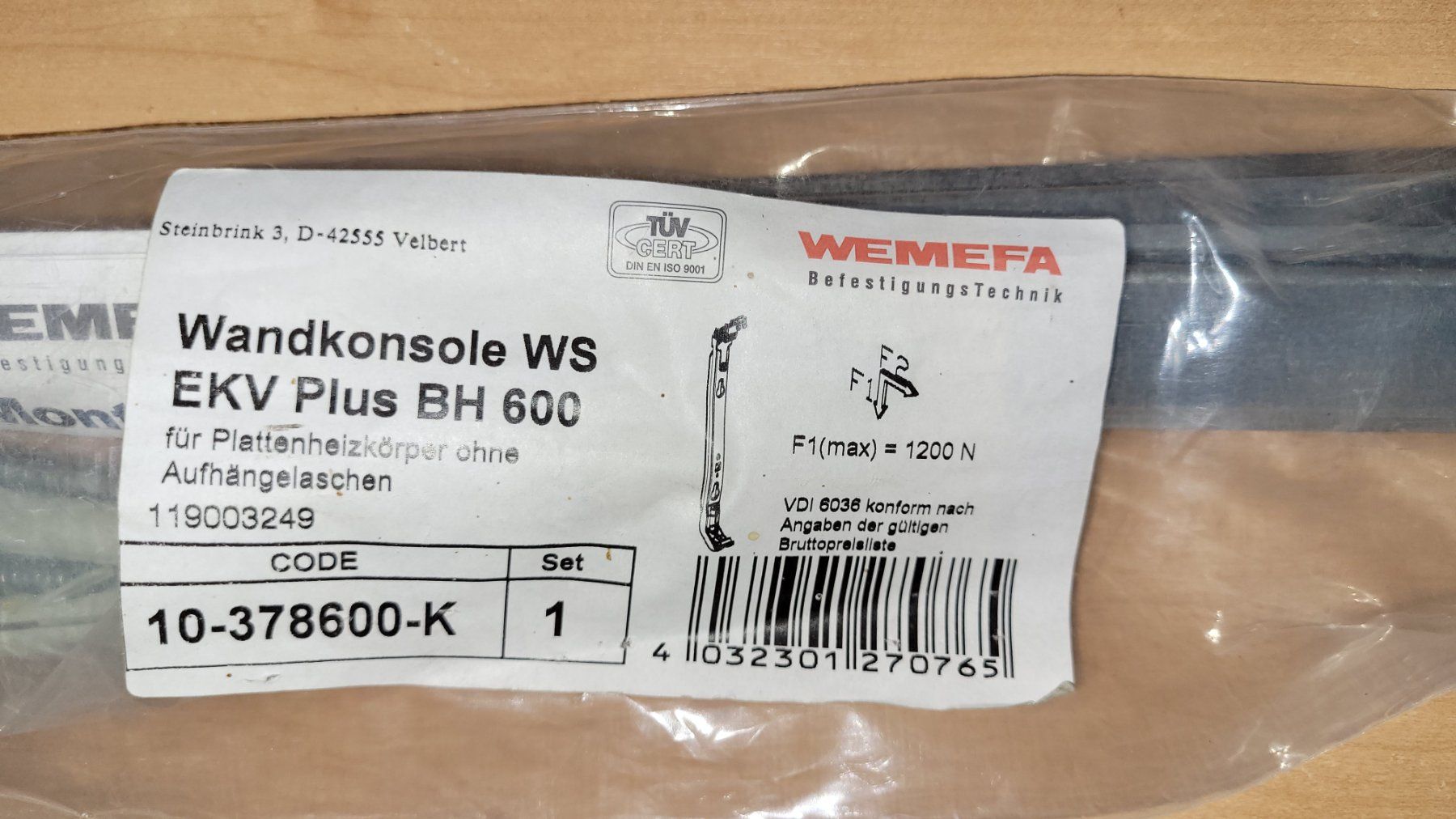 Konsolen: Wandkonsole WS EKV plus BH 600 – Neu und originalverpackt aus Bionnens von Meg011
