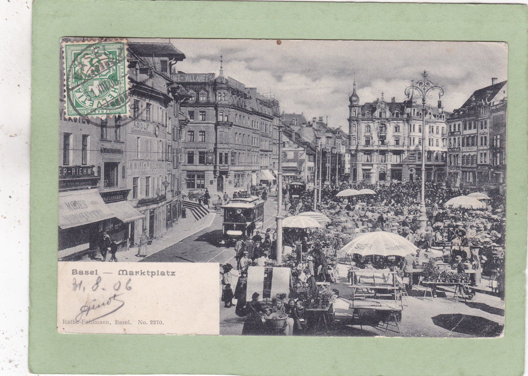 Cartoline postali: Basel Markplatz 1906 – Difettoso da Herisau venduto da Lisegrat2008