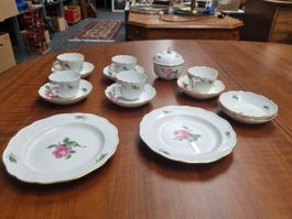 15 teilig Mokkagedeck Meissen im Dekor "Rote Rose"