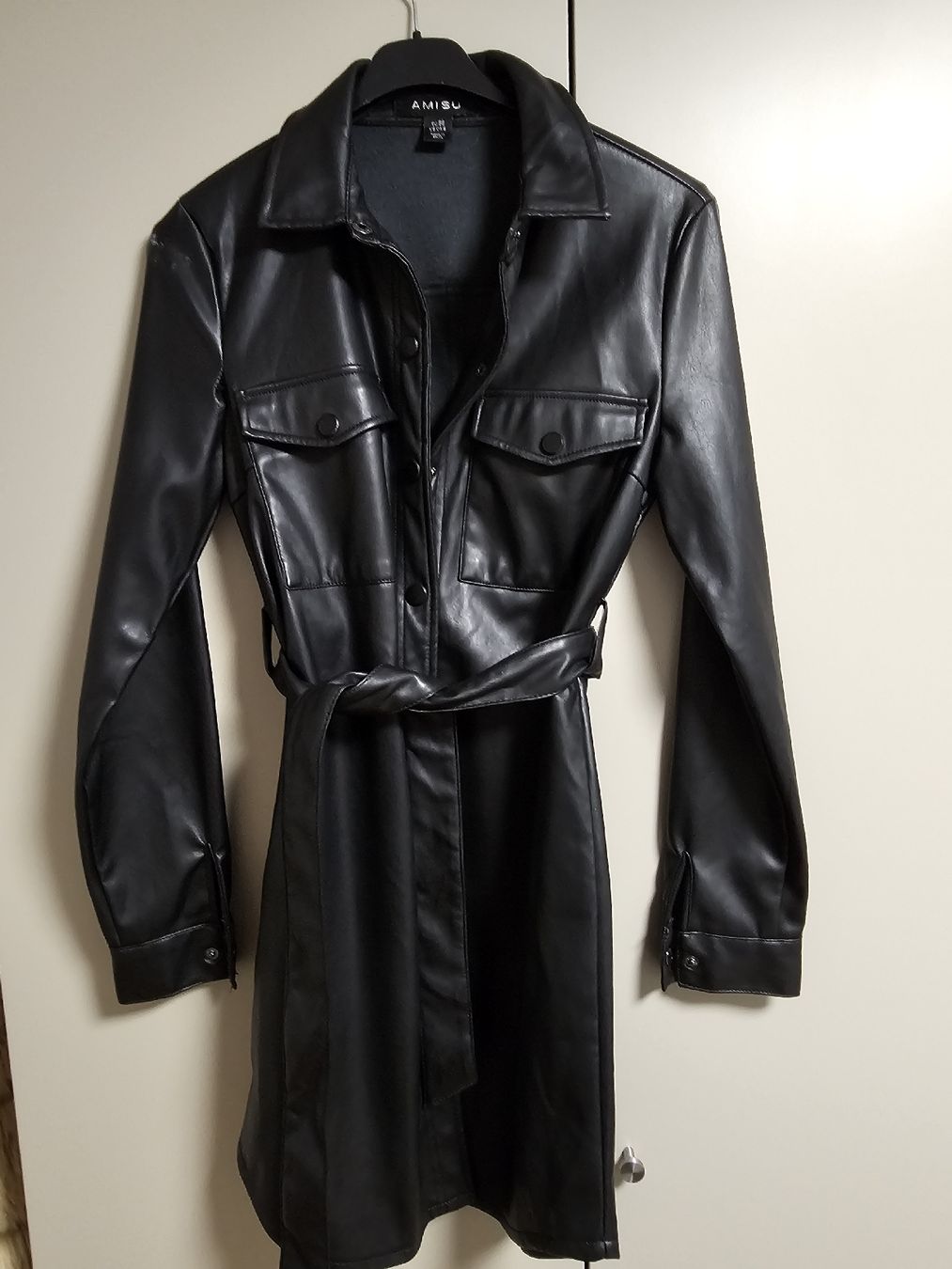 Vestiti: Amisu Lederlook Kleid, Schwarz, Gr. 38, – Usato da Gränichen venduto da nayki12