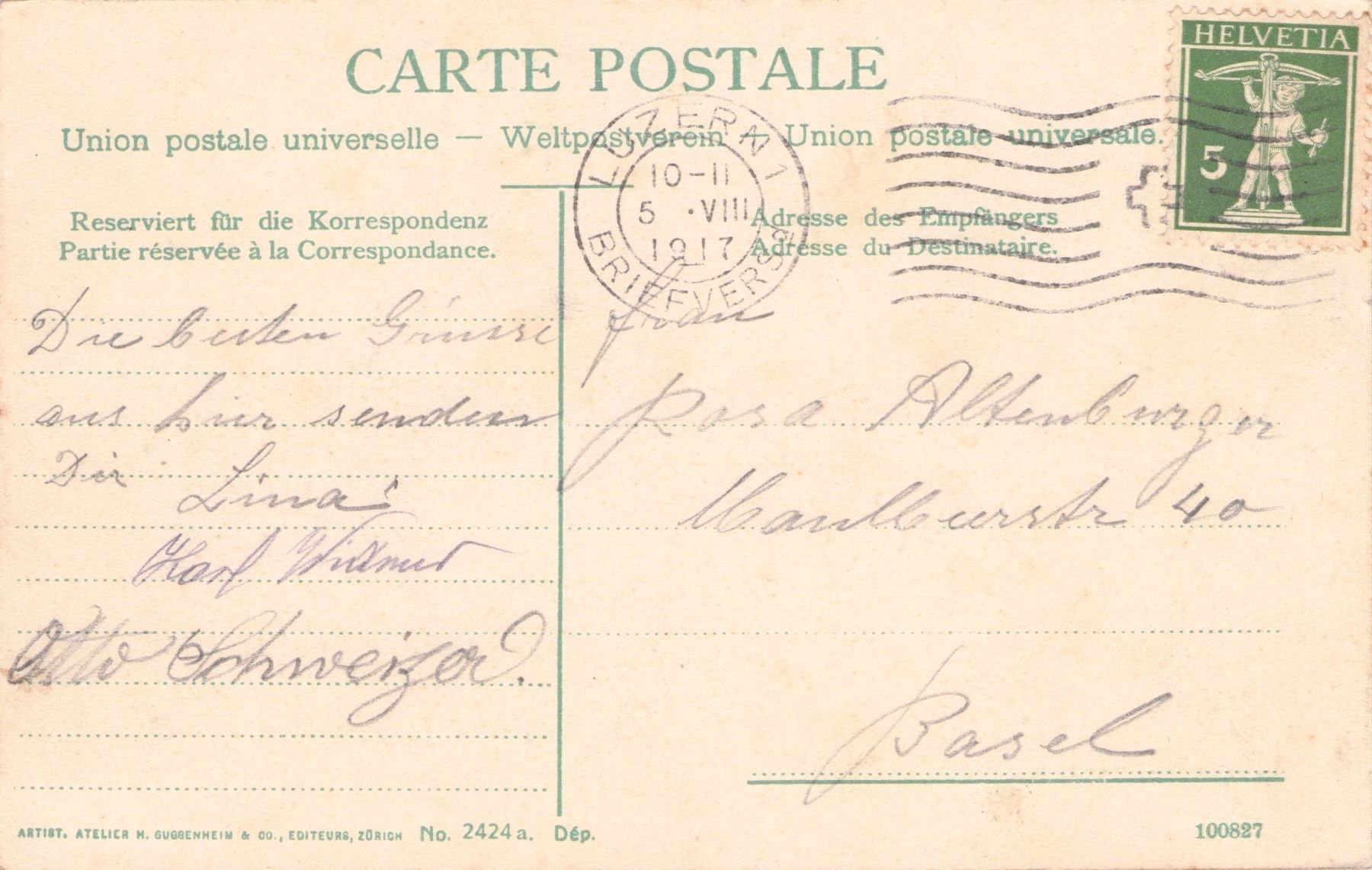Cartoline postali: Sachseln // Kirche 1917 – Usato da Basel venduto da intermezzo12 1