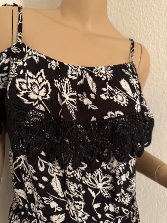 Damen Sommer Oberteil teilweise mit Spitzen Gr38