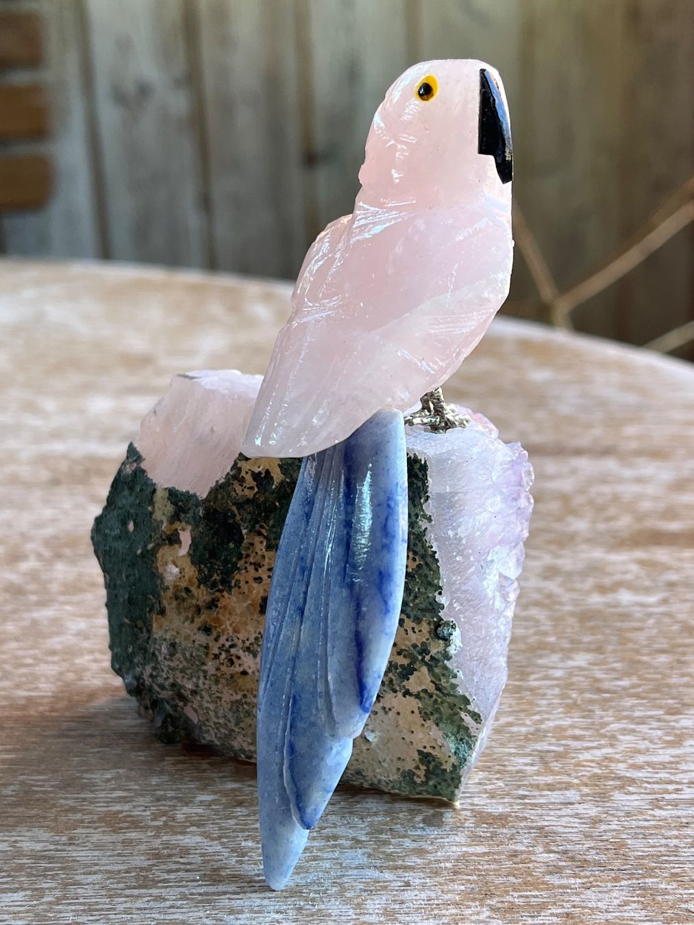 Statuette: Papageien-Figur aus Halbedelsteinen – Usato da Bauma venduto da Budgerigar 1