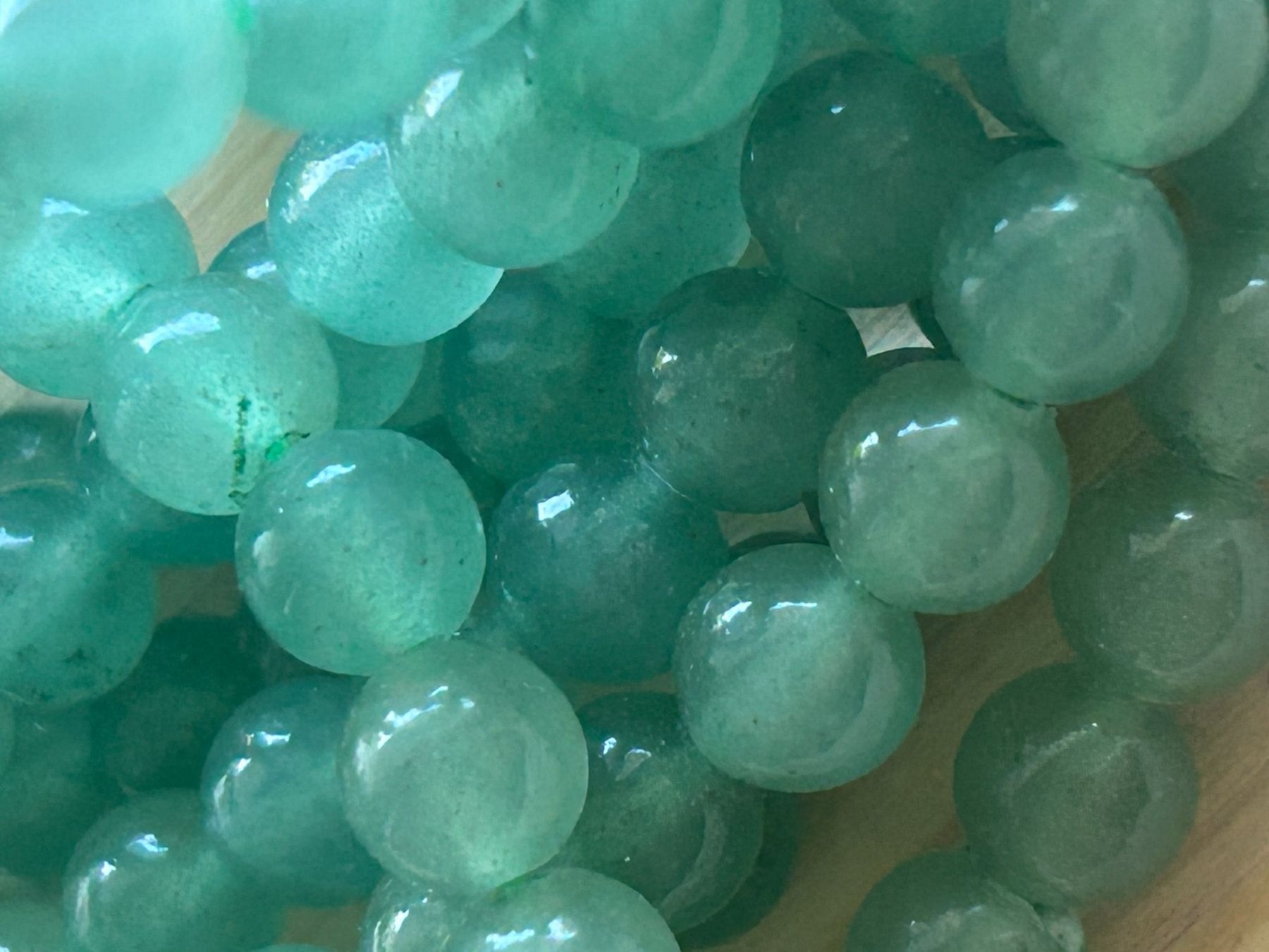 Mineralien & Heilsteine: Strang echte grüne Aventurin beads 6 mm – Neu und originalverpackt aus Niederrohrdorf von Ytobi 2