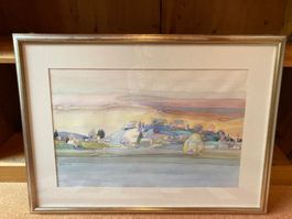 Original Aquarell des Künstlers Guiseppe Mantecca 1987