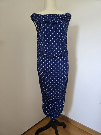 Baum und Pferdgarten Kleid Gr. 38 – Blau Viskose Drapiert Pf