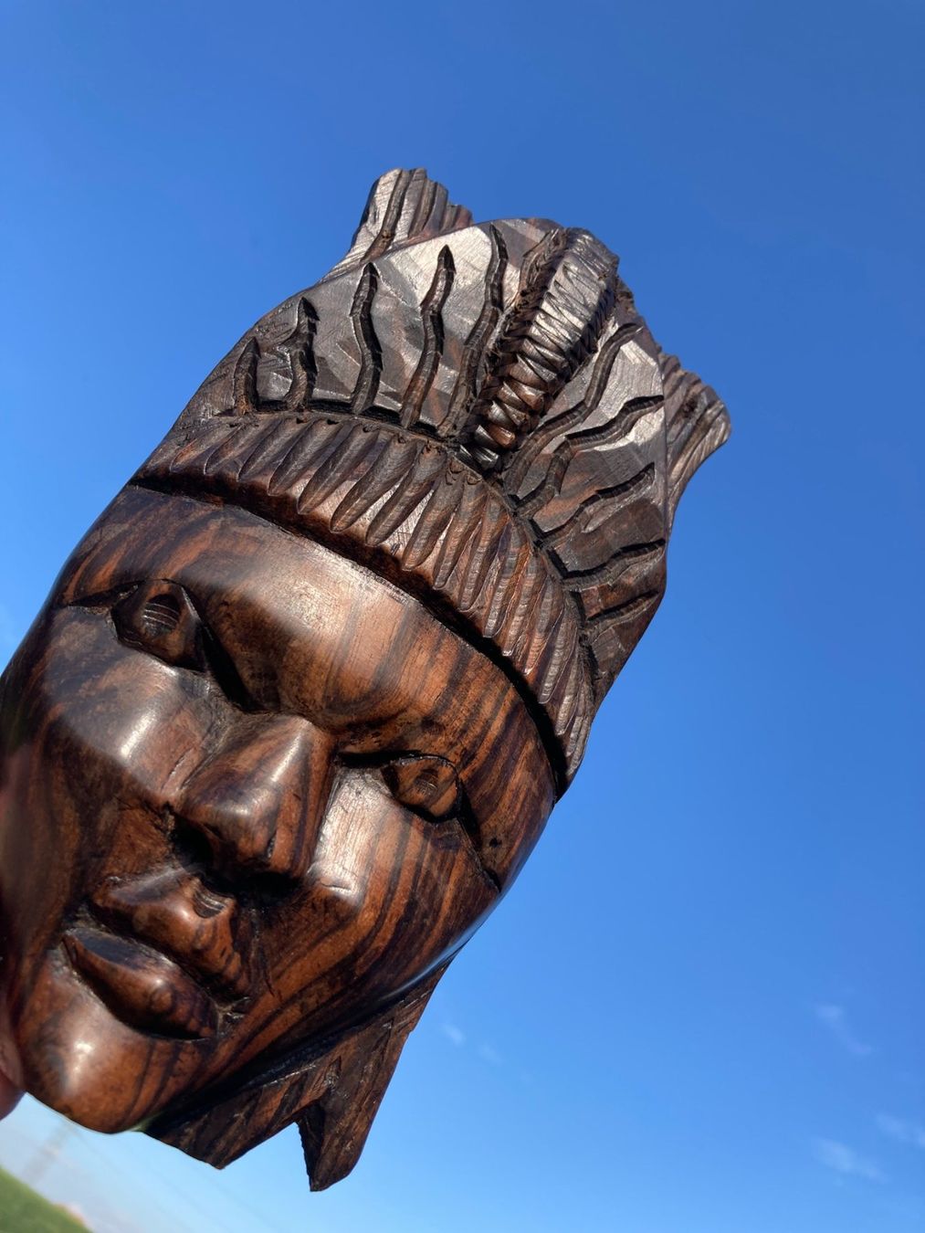 Internationale Kunst: AFRIKANISCHE  HOLZMASKE HANDGESCHNITZT – Gebraucht aus Subingen von ArtBead 1