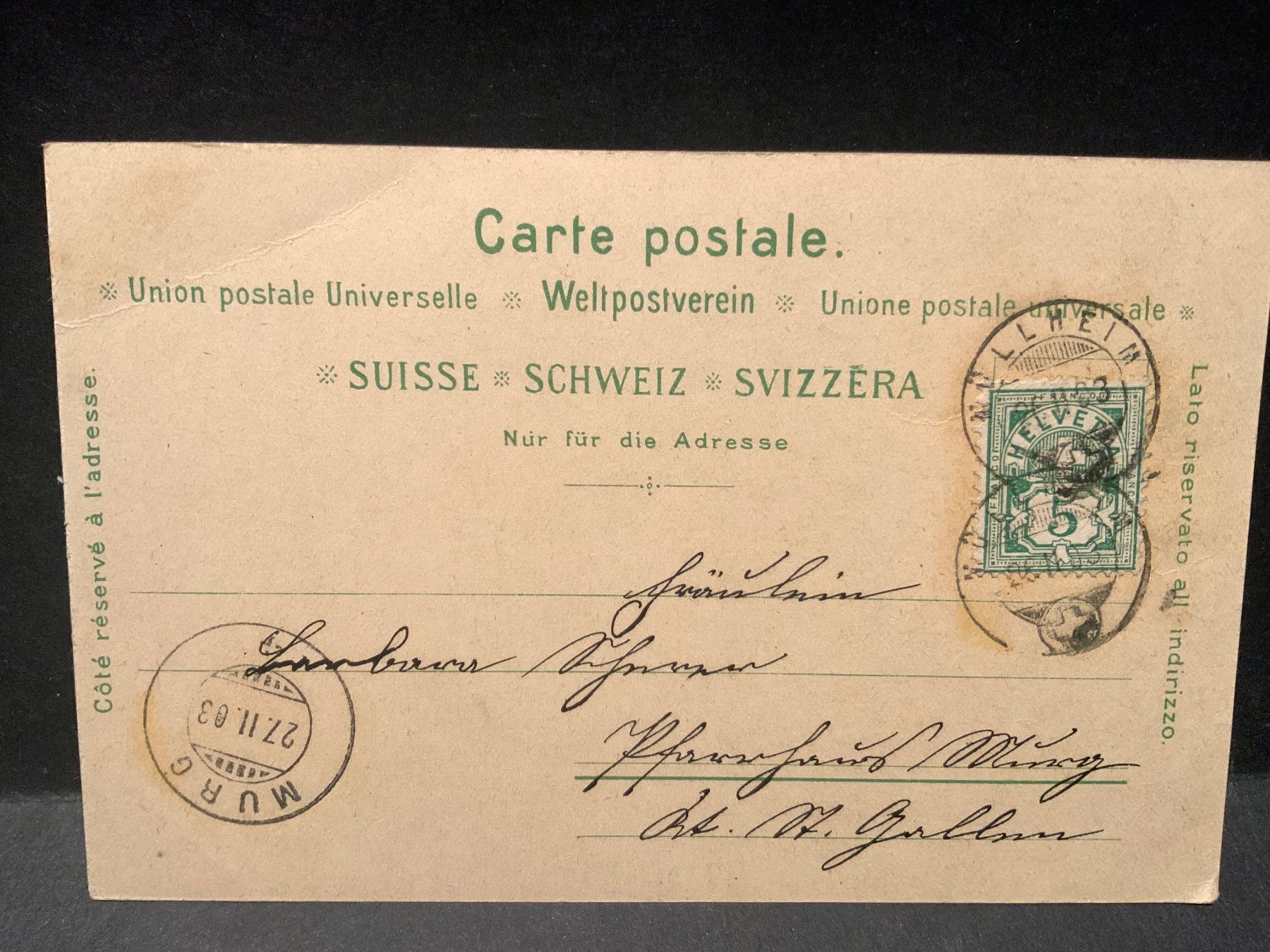 Cartoline postali: AK Müllheim  1903 – Usato da Wila venduto da 7churfirsten 1