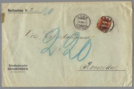 1891, SBK 66C, VOLL-0 CHUR, NACHNAHME, (SBK 70.-)