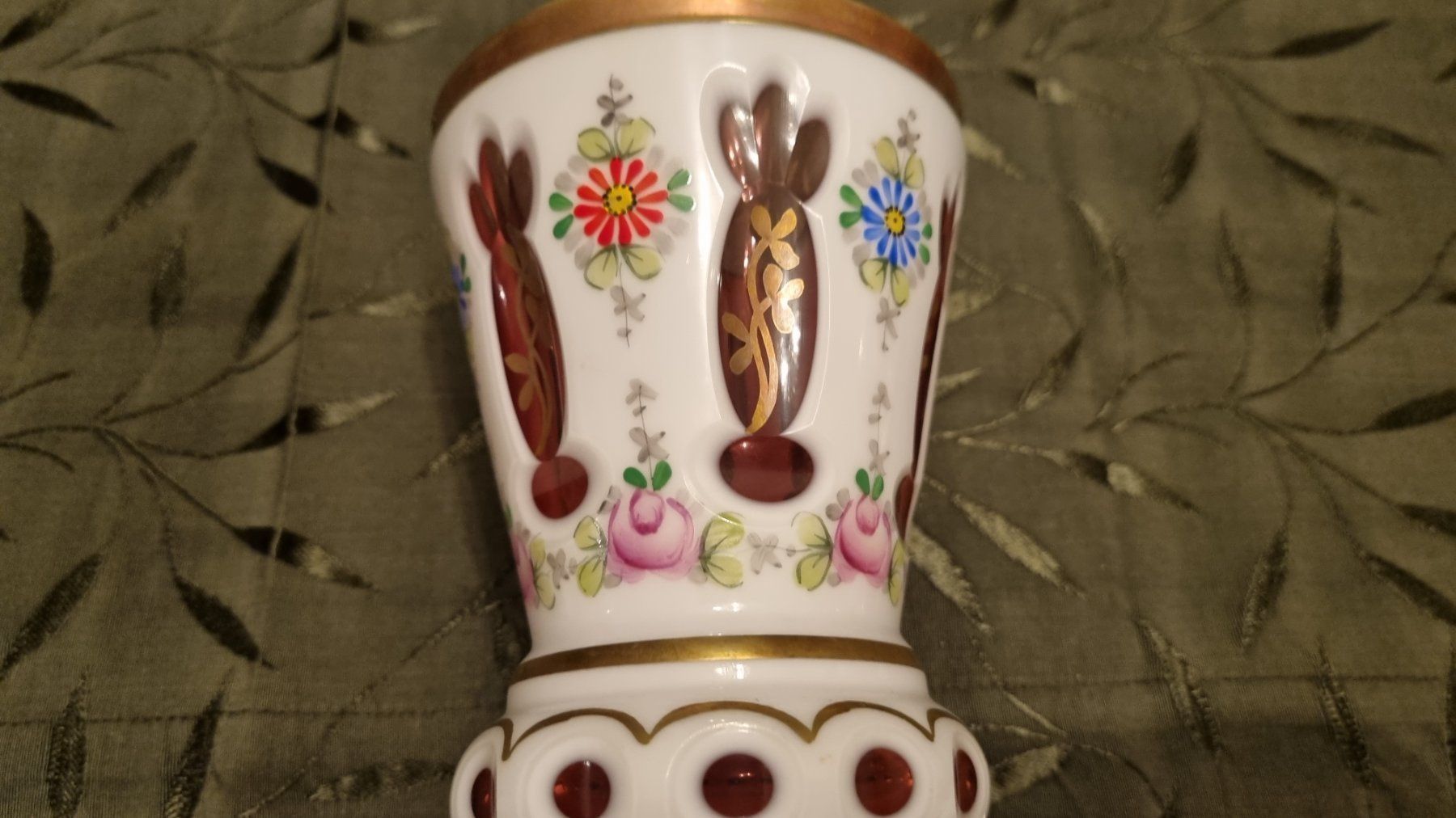Vasen & Gefässe: EDLE POKALGLASVASE MIT BLUMENMALEREI – Gebraucht aus Locarno von ICARO8 4