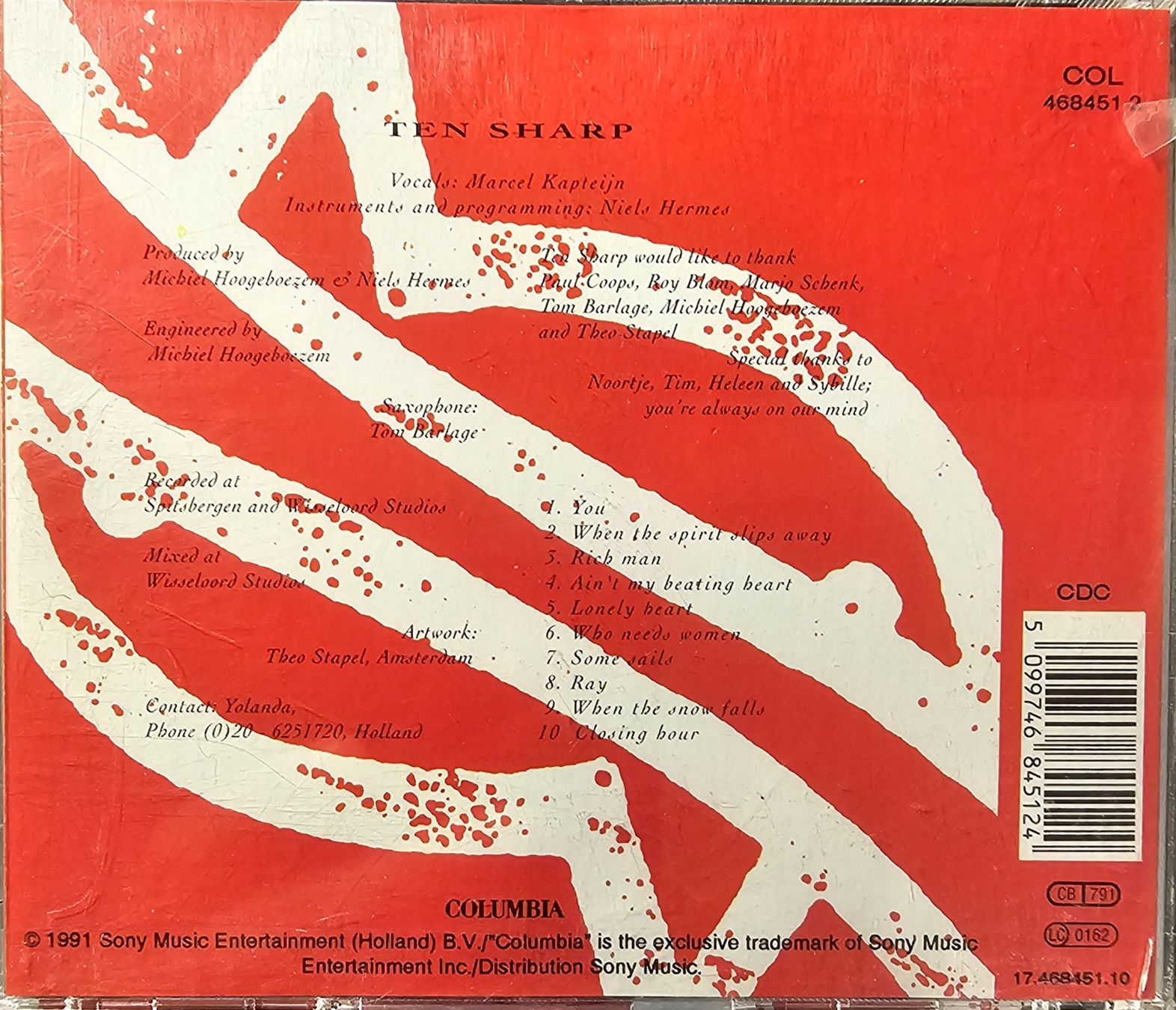 CD: Ten Sharp – Under The Water-Line – Usato da Wahlen b. Laufen venduto da Cg10 1