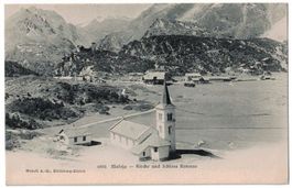 Maloja, Kirche und Schloss Renesse, datiert 1907