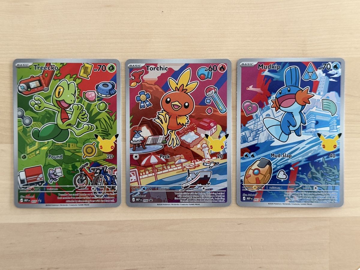 Pokémon Carte collezionabili: Pokémon MEP 055-057 Treecko Torchic Mudkip Set – Nuovo (secondo la descrizione) da Windisch venduto da CharizArdi