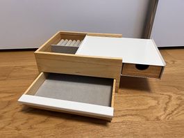 Schmuckbox umbra Schmuckschatulle Stowit Weiss/Holz