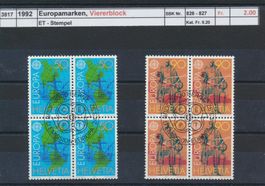 1992 "Europamarken", Viererblock, gestempelt