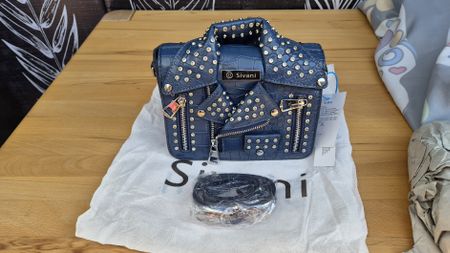 Umhängetasche Sivani Design Jacke Blau Neu mit Etikett