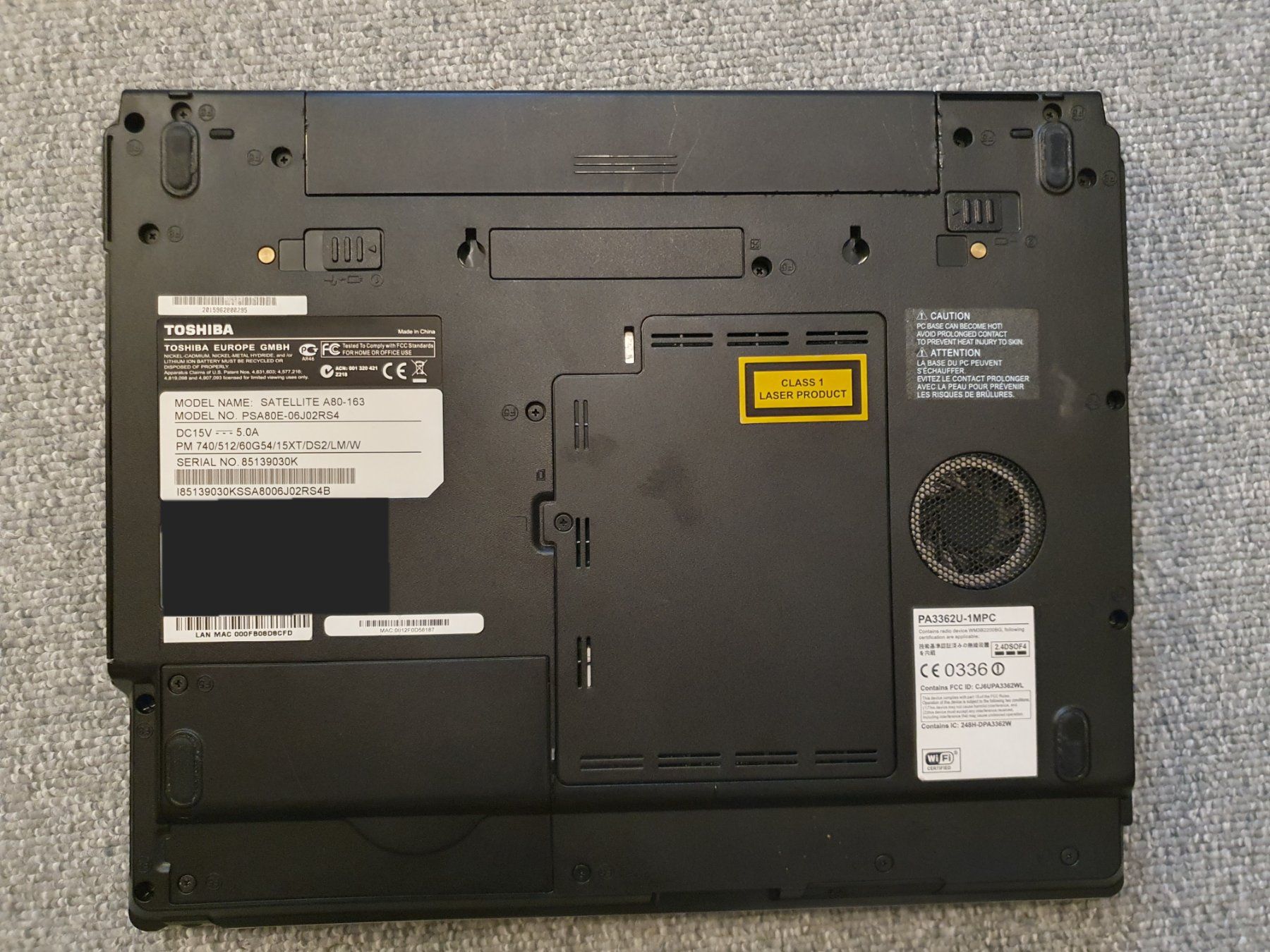Toshiba Notebook: Toshiba Satelite A80-163, Antix Linux – Usato da Winterthur venduto da E-Frosch 2