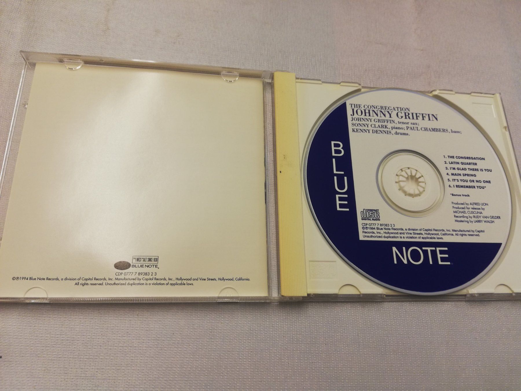 CDs: JOHNNY GRIFFIN - THE CONGREGATION (BLUE NOTE) – Gebraucht aus Bern von Vinylsound.ch 2