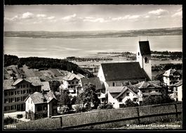 AK Wolfhalden /App., Kirche mit Blick zum Bodensee
