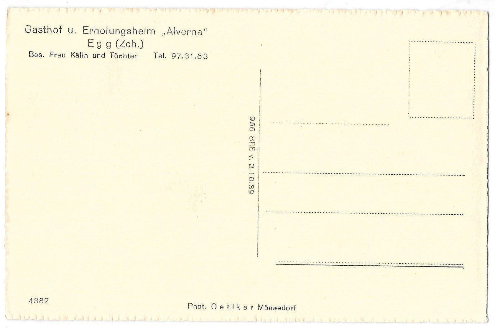Cartoline postali: Egg Gasthof Alverna + St. Antoniuskirche – Usato da Olten venduto da clotaldi 1