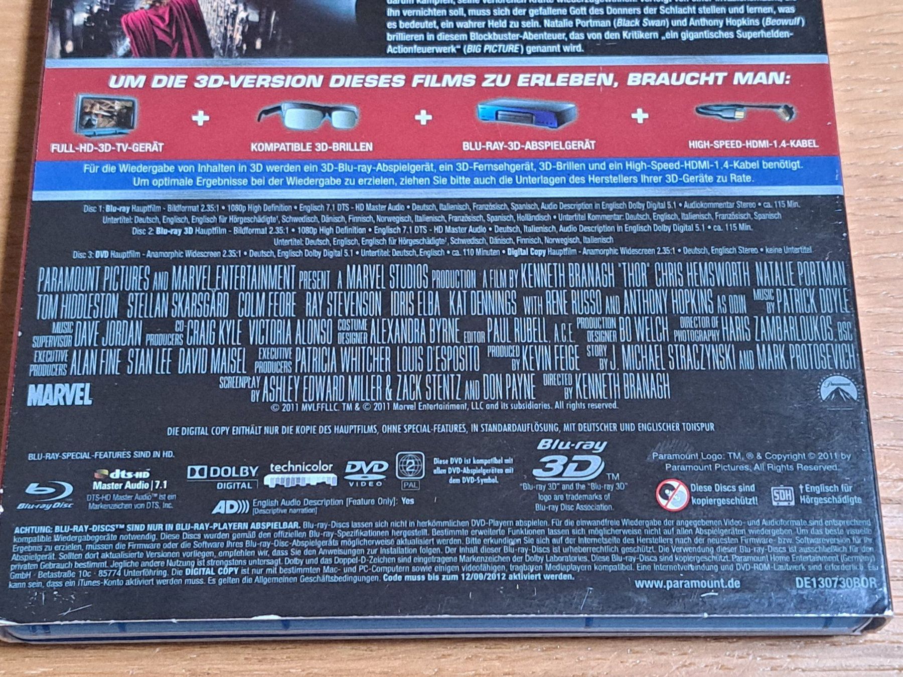 Tutti i DVDs: Bluray Marvel THOR, 3-Disc Edition mit BR 3D, BR und DVD – Nuovo (secondo la descrizione) da Unterseen venduto da Kanica 4