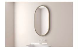 Design LED-Spiegel oval 100 x 60 cm Warmweiss 3000 K