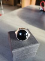 Bague argent massif, pierre d onyx