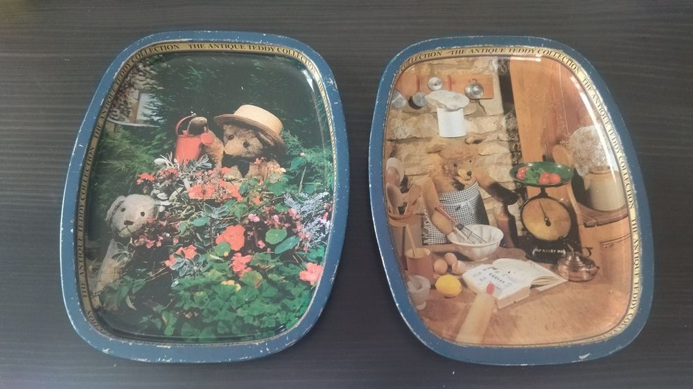 2 Kaffee-Tabletts mit Bärenmotive, von Restaurant, England 1
