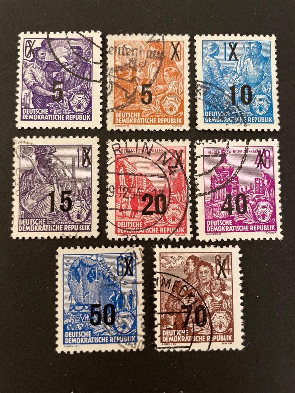 Alle Briefmarken: DDR 1954 Freimarke Fünfjahrplan – Gebraucht aus Zürich von sugugus