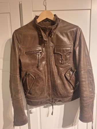 Massimo Rebecchi Designer Lederjacke Vintage Braun Gr. 36/38