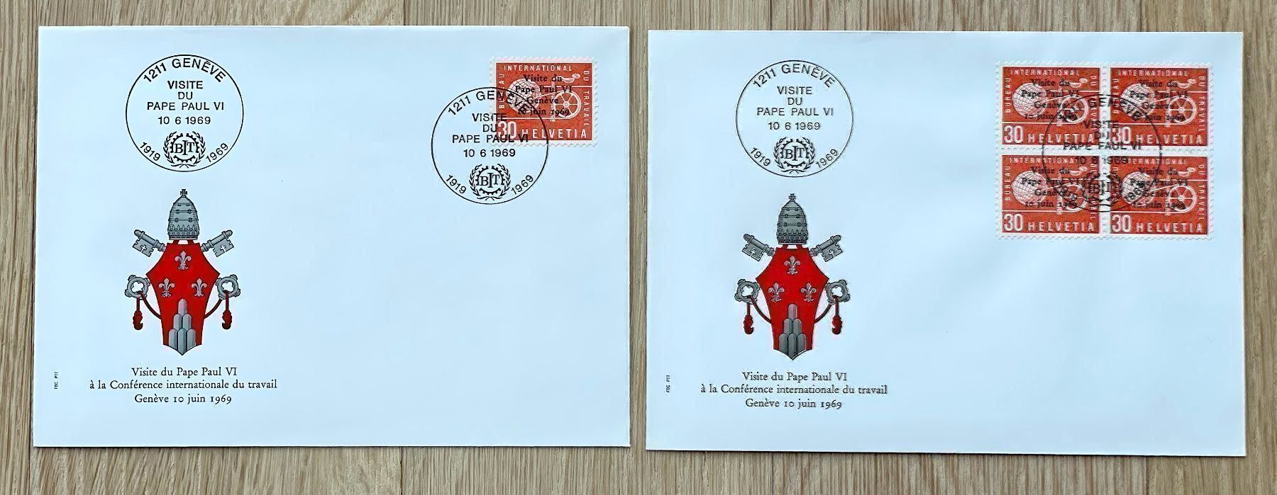 Alle Briefmarken: Ersttagsbriefe Papstbesuch in Genf 1969 – Neu (gemäss Beschreibung) aus Zürich von Marfe1