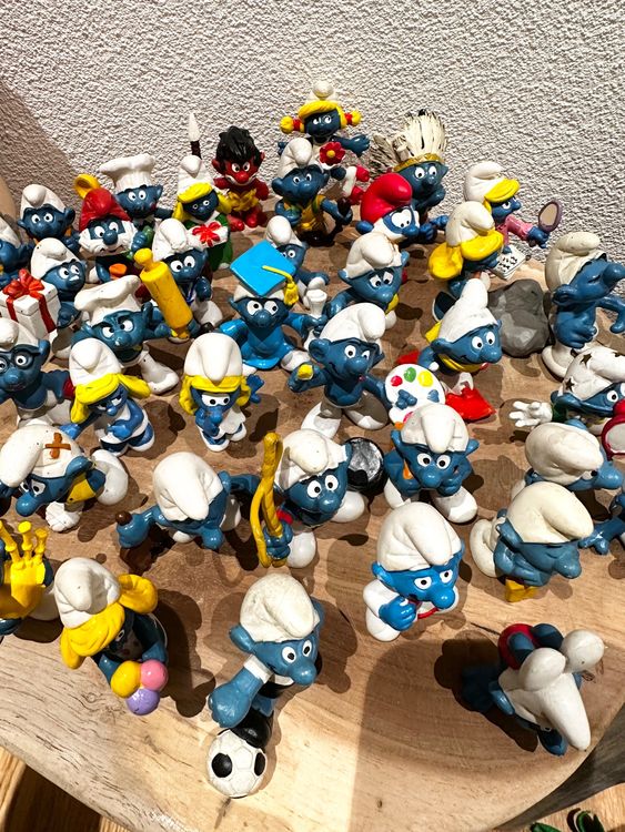 Lot De Figurines Schtroumpfs Vintage - Années 80 - Marque Schleich/Peyo - Occasion Avec Quelques Manques
