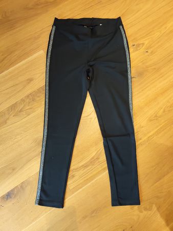 Damen Leggings bpc schwarz mit Glitzerstreifen Grösse 44/46