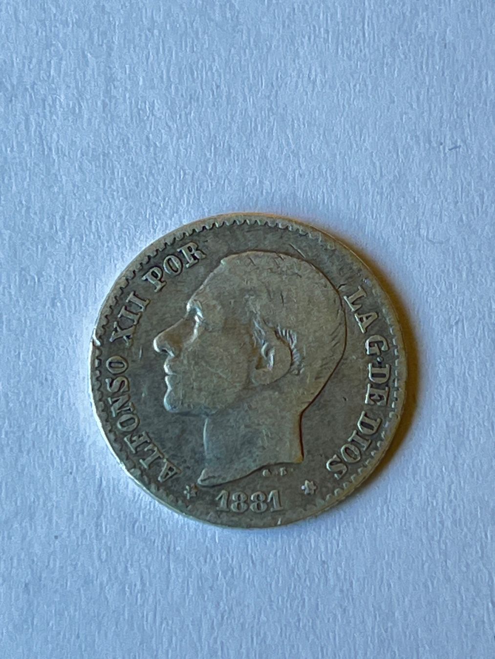 Tutti le monete: Spanien, Alfonso XII, 50 Centimos, 1881, Madrid, Silber, – Usato da ZUFIKON venduto da SULMI01 3