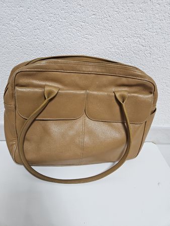 Longchamp Ledertasche Henkeltasche Damen Camel Braun 