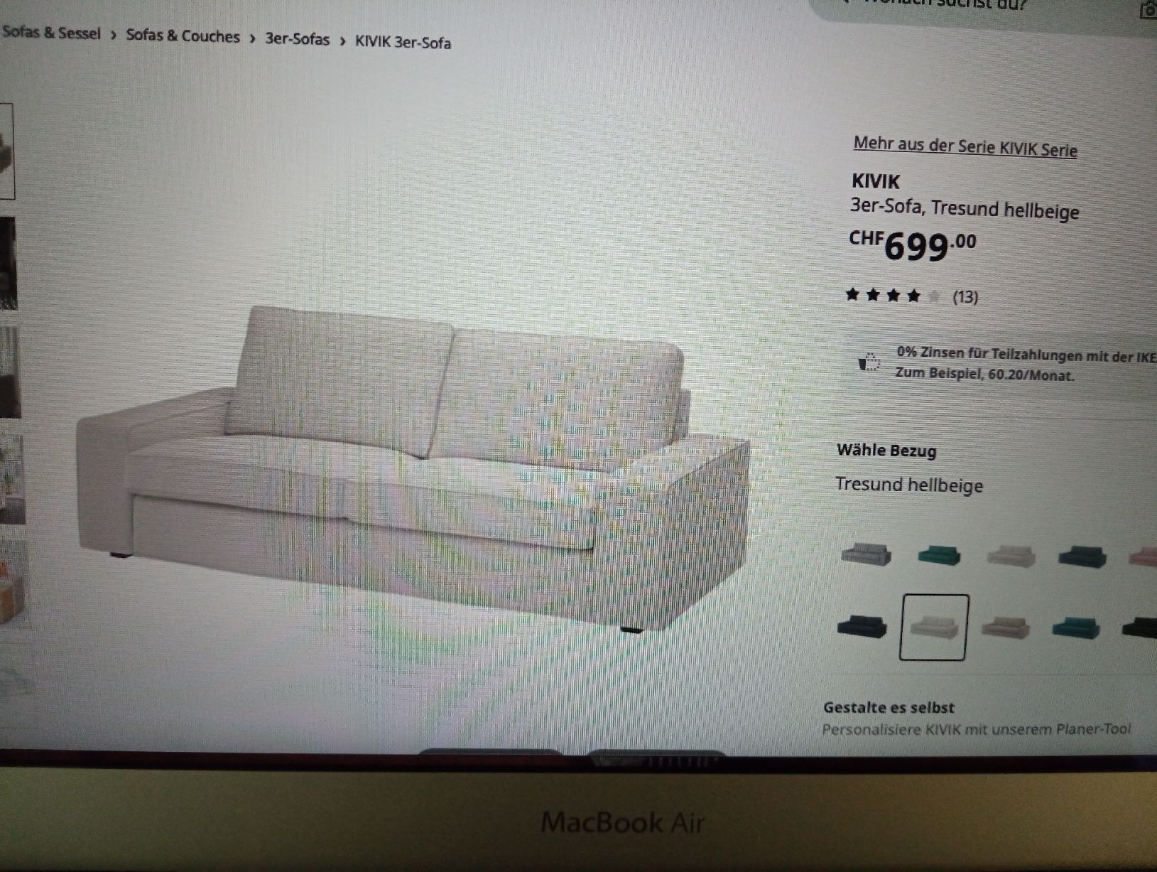 Ikea Divani: KIVIK 3er Sofa, Ikea, Cremeweiss, NP 699 – Usato da Wettswil venduto da pinkabella 5