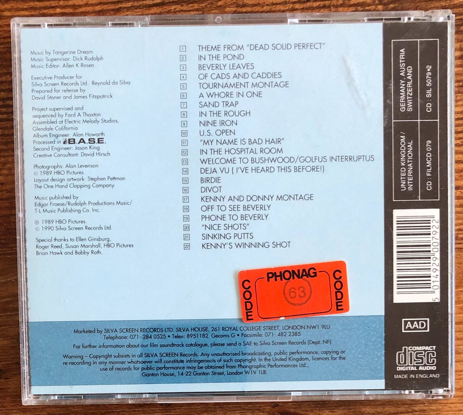CDs: Tangerine Dream – Dead Solid Perfect CD, Soundtrack – Gebraucht aus Luzern von Schlafenicht00 1