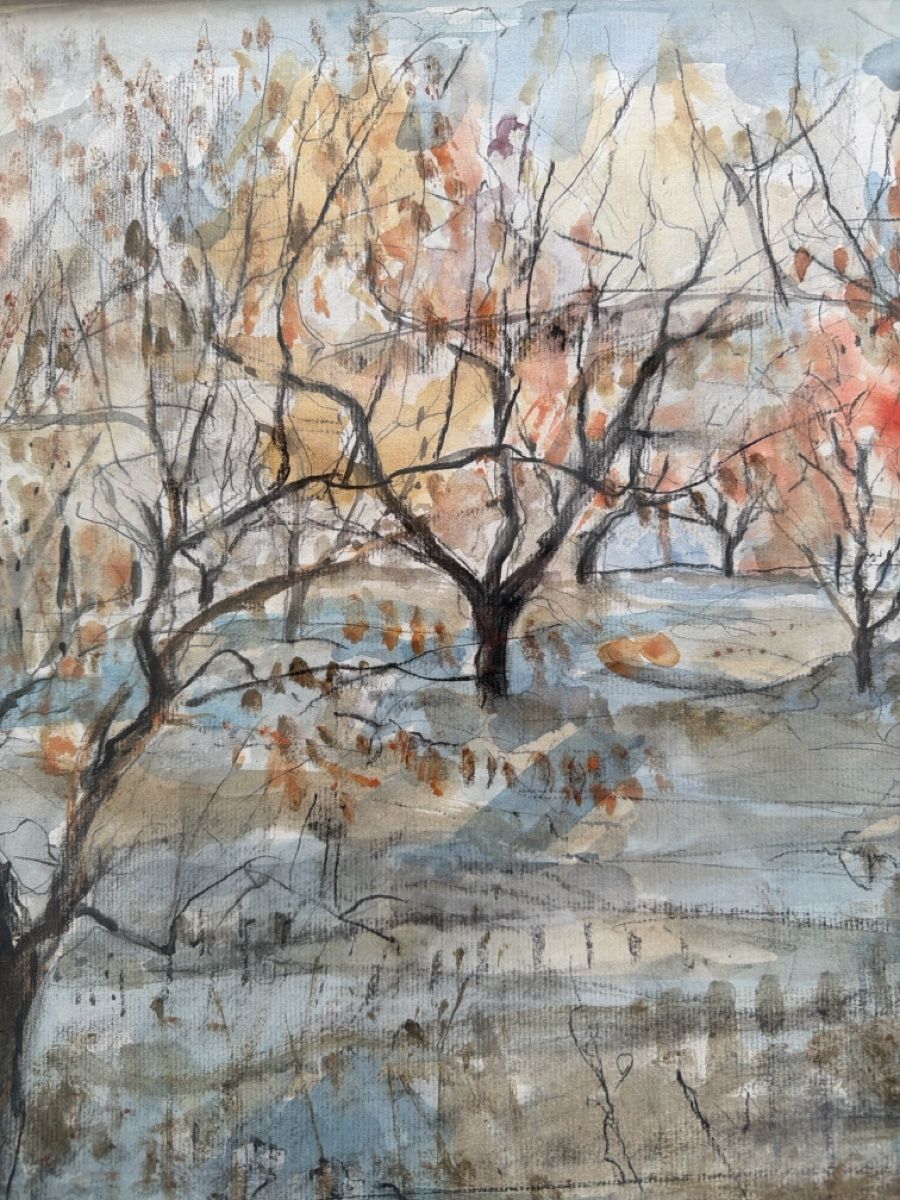 Dipinti: Gemälde von Fred Baumann, Obstgarten im Herbst. – Usato da Biberist venduto da Momo33 2