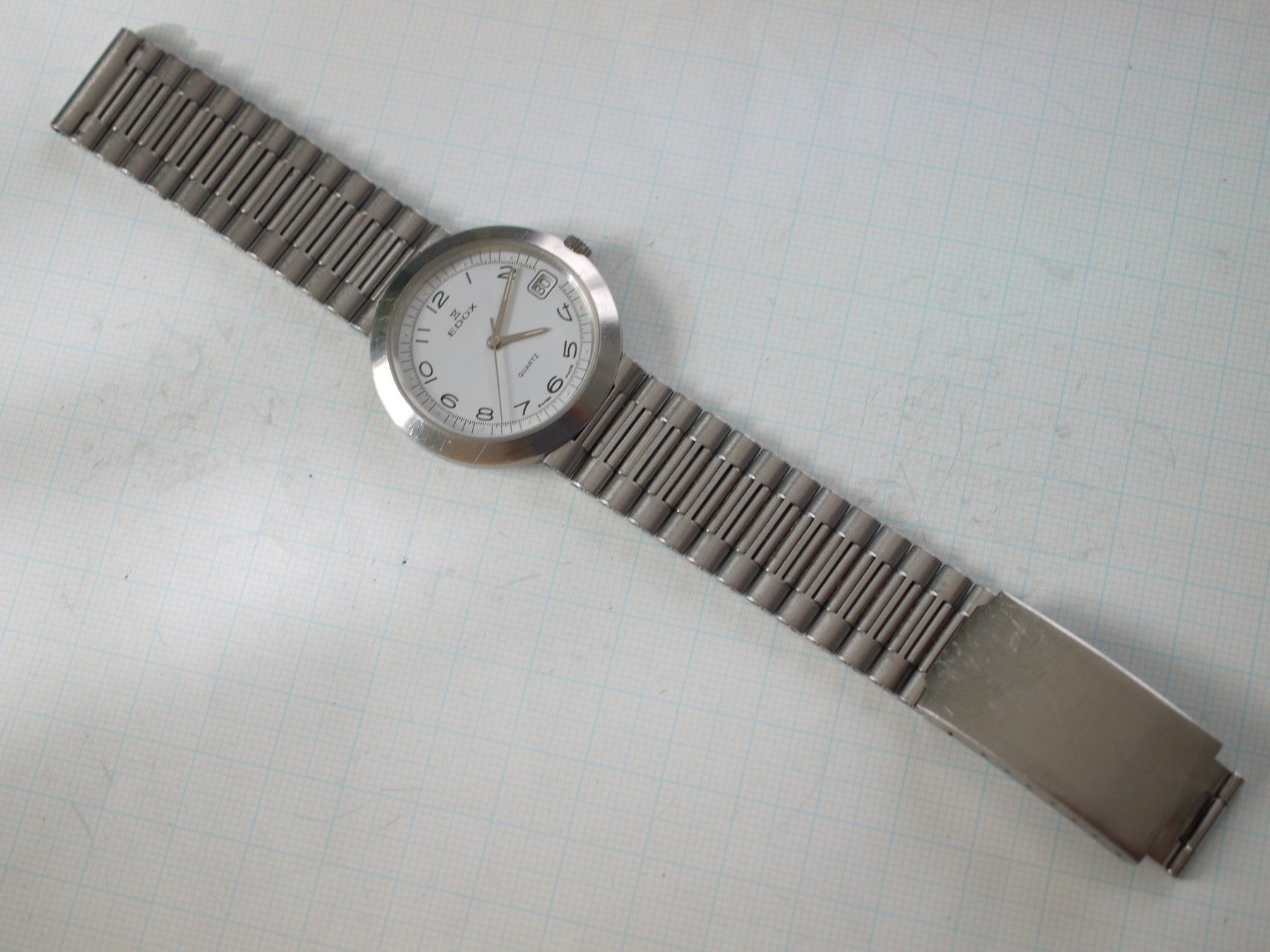 Edox Orologi: EDOX Quartz Date Stahl  Ø 34mm Ref.70017 – Usato da Gross venduto da Retro20