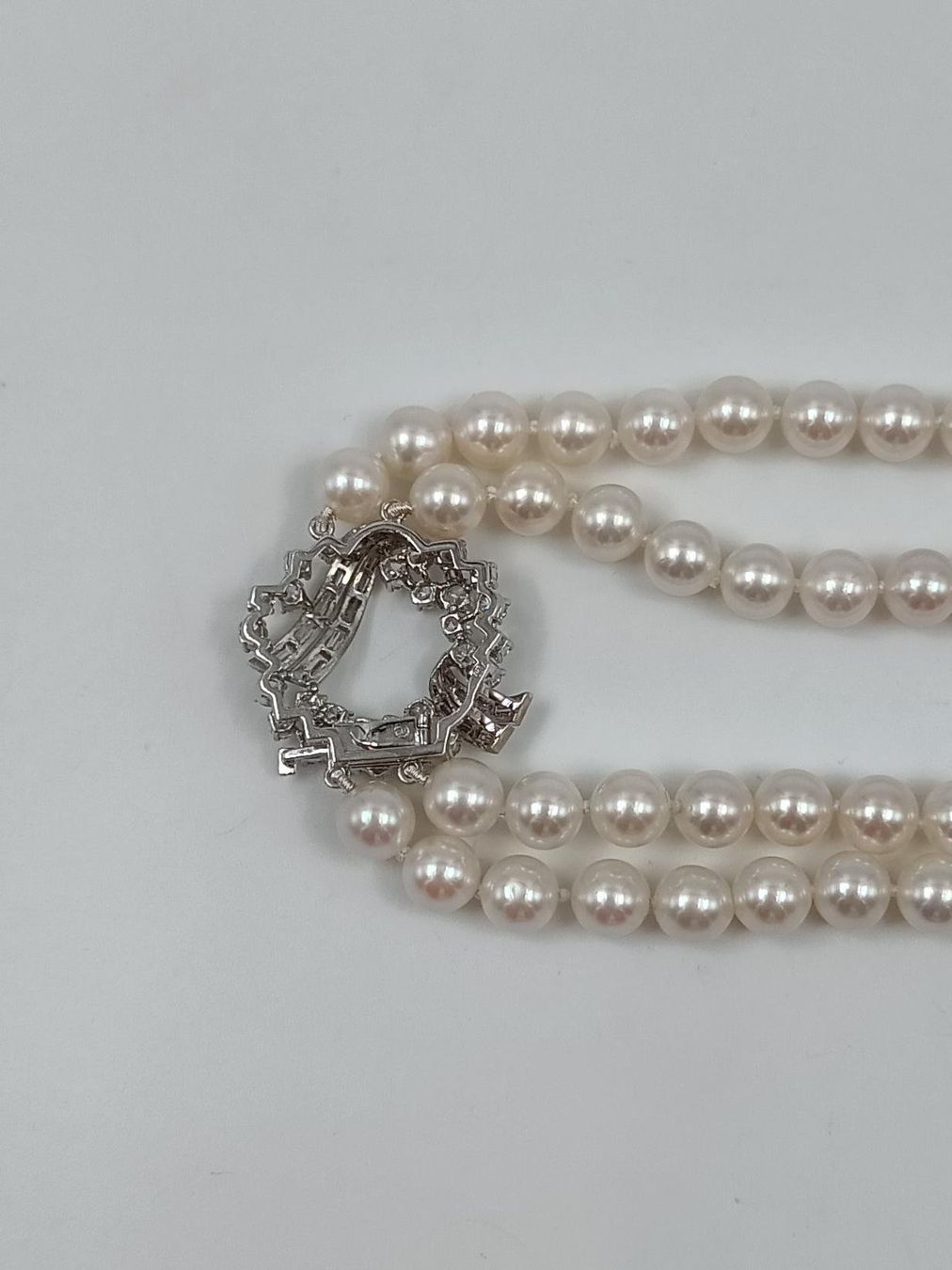 Catenine: AUSSERGEWÖHNLICHES PERLENCOLLIER MIT DIAMANTVERSCHLUSS – Usato da Luzern venduto da EdiGem 7