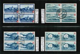 Pro Patria - 4 x VB-Endwerte 1944 / 1947-1949 - gestempelt