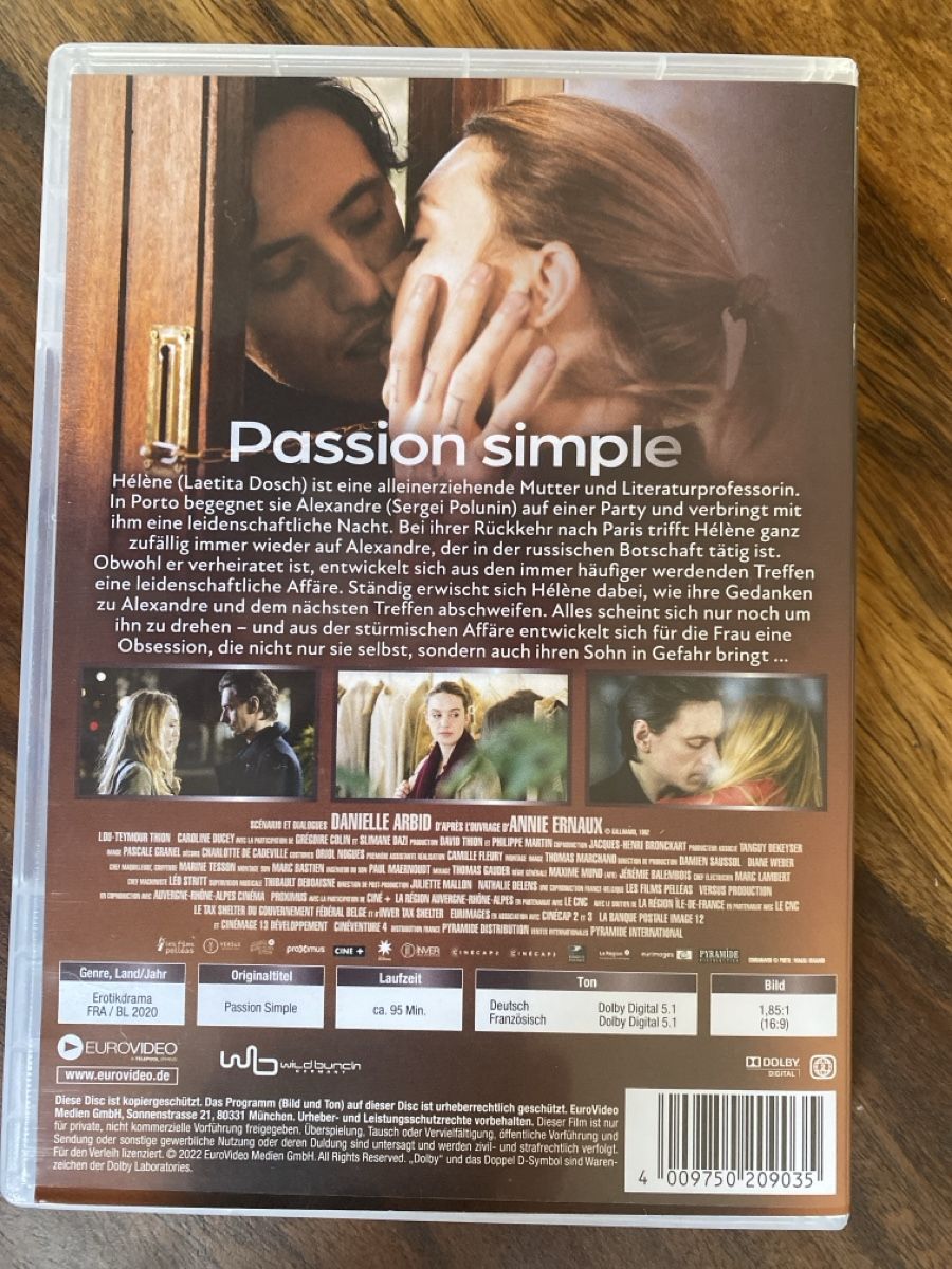 Tous les DVDs: Passion simple – D'occasion à Burg AG par Lobo016 1