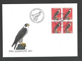 FDC Pro Juventute  Viererblock 1971