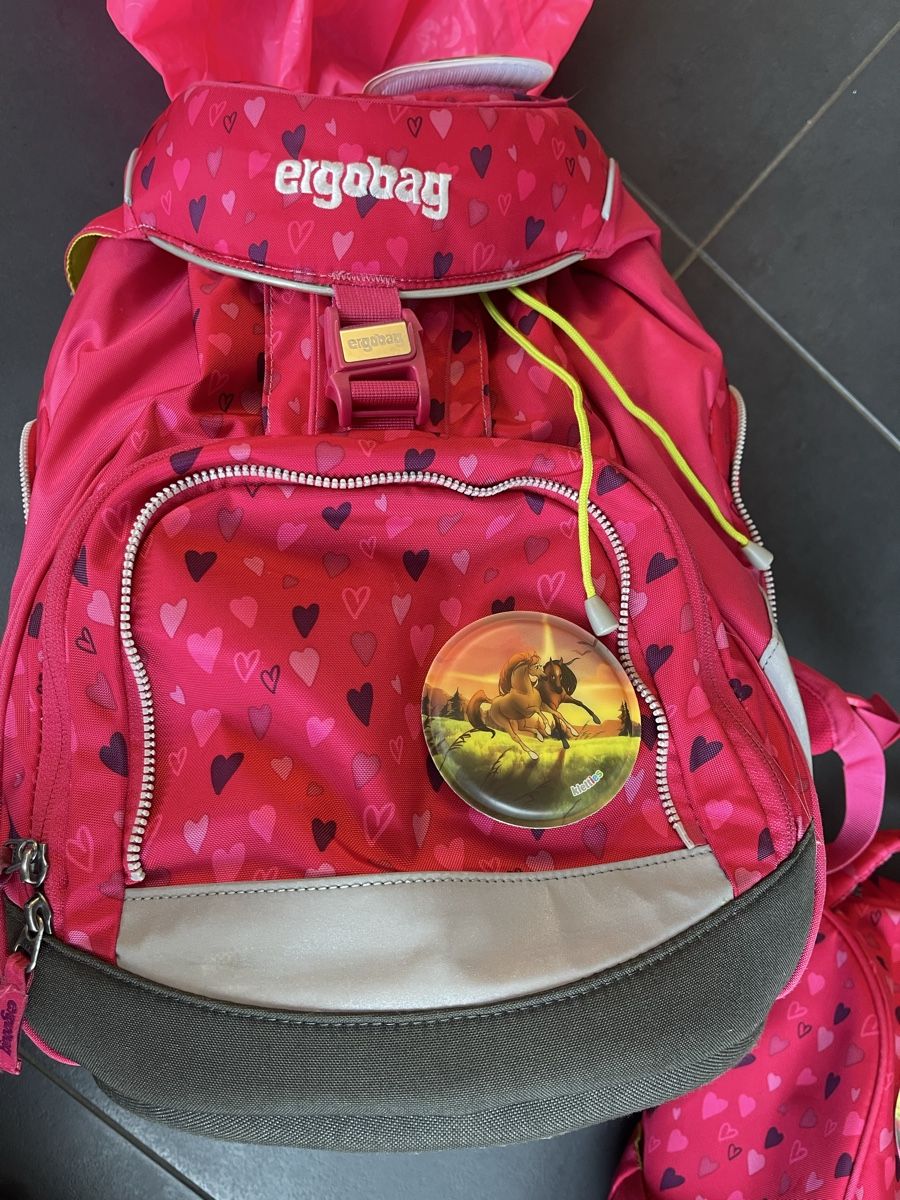 Ergobag Borse & Zaini: Ergobag Schulset mit Regenschutz und Turnrucksack gewaschen – Usato da Feldbrunnen venduto da cleo09