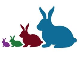 Stanzschablone Nr.674, Ostern, Hasen 4er (Sizzix geeignet)