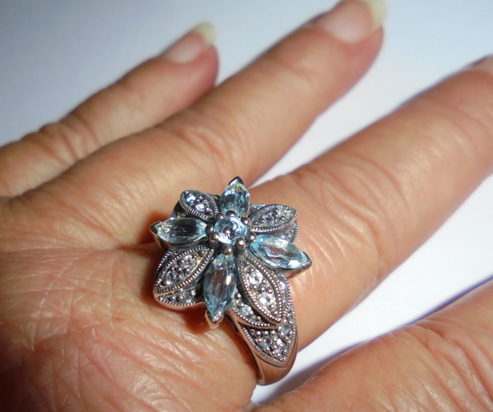 Anelli: Echtschmuck: Himmelblauer Topas-Silberring 925er Grösse 56 – Nuovo (secondo la descrizione) da Zuchwil venduto da maumauchi 4