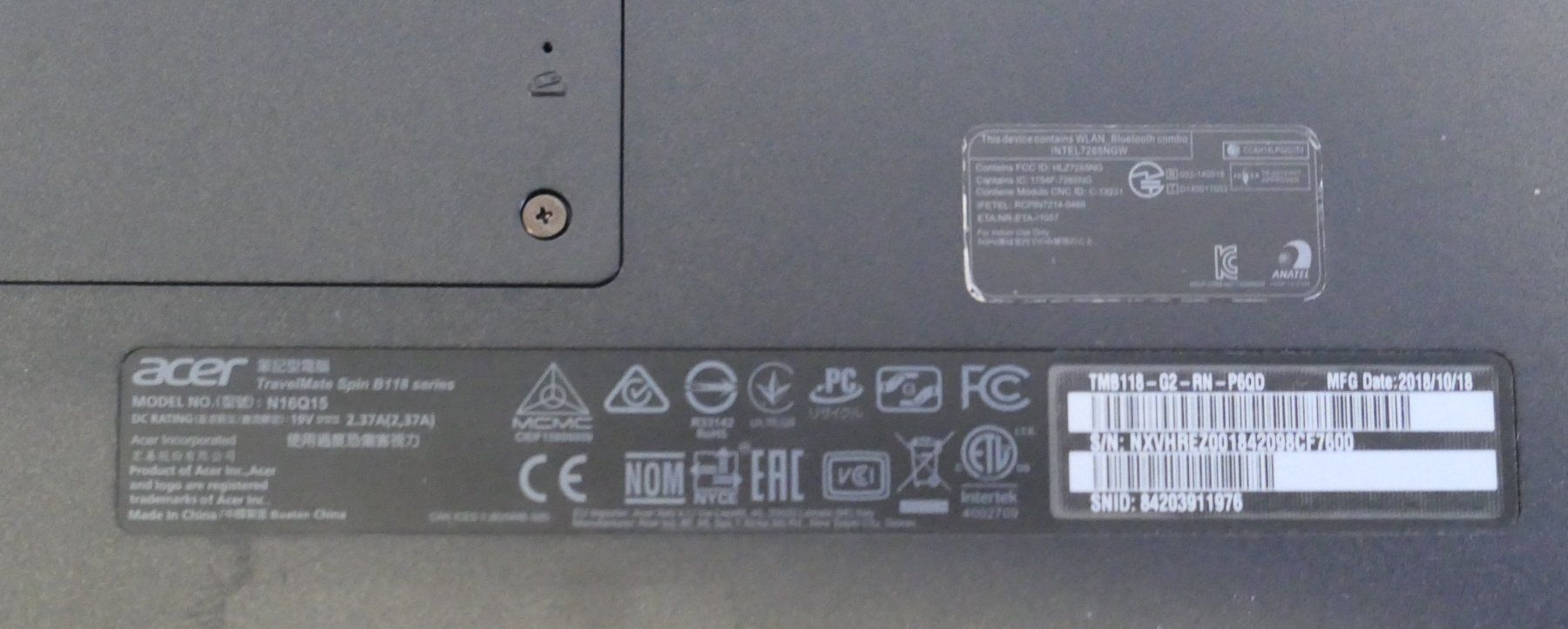 Acer Notebook: ACER NOTEBOOK TRAVEL MATE B118 SERIES – Usato da Münchenstein venduto da VSPBL-Verkauf 6